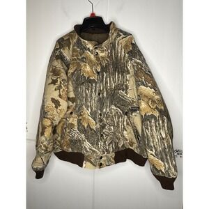 Rattlers Brand Camo Realtree Hunting Jacket Reversible Quilted Mens Bxy XL